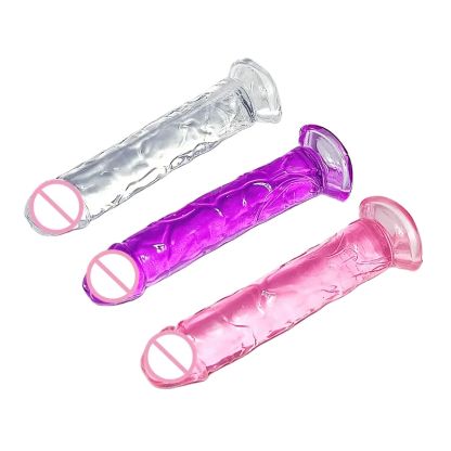 Premium Quality 15*2.8cm Strong Suction Cup Jelly Realistic Dildo for Adult Use